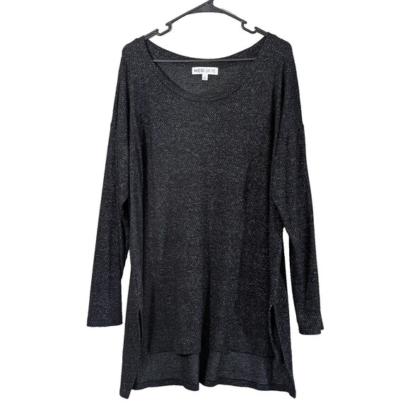 Meri Skye Tops - Meri Skye Sweater Long Tunic Women's 2X Charcoal Gray V-Neck Long Sleeve Casual